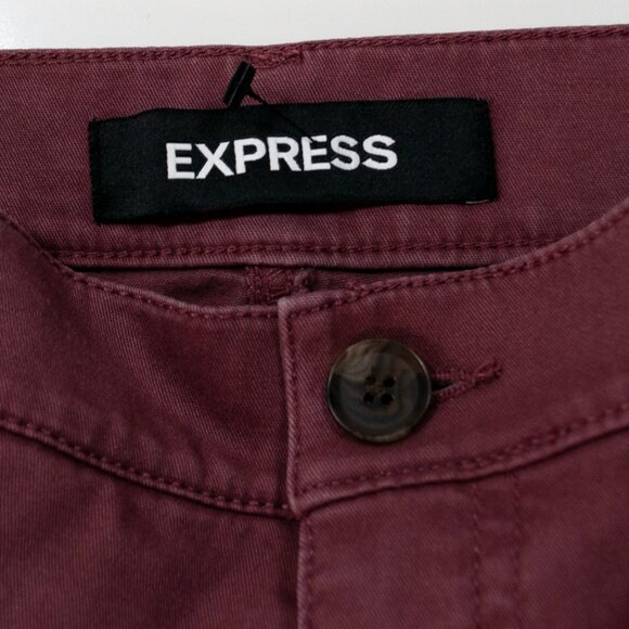 Express Embroidered Shortie Shorts Womens 2 Pink Chino Mid Rise Boho Casual L07X - Picture 5 of 7